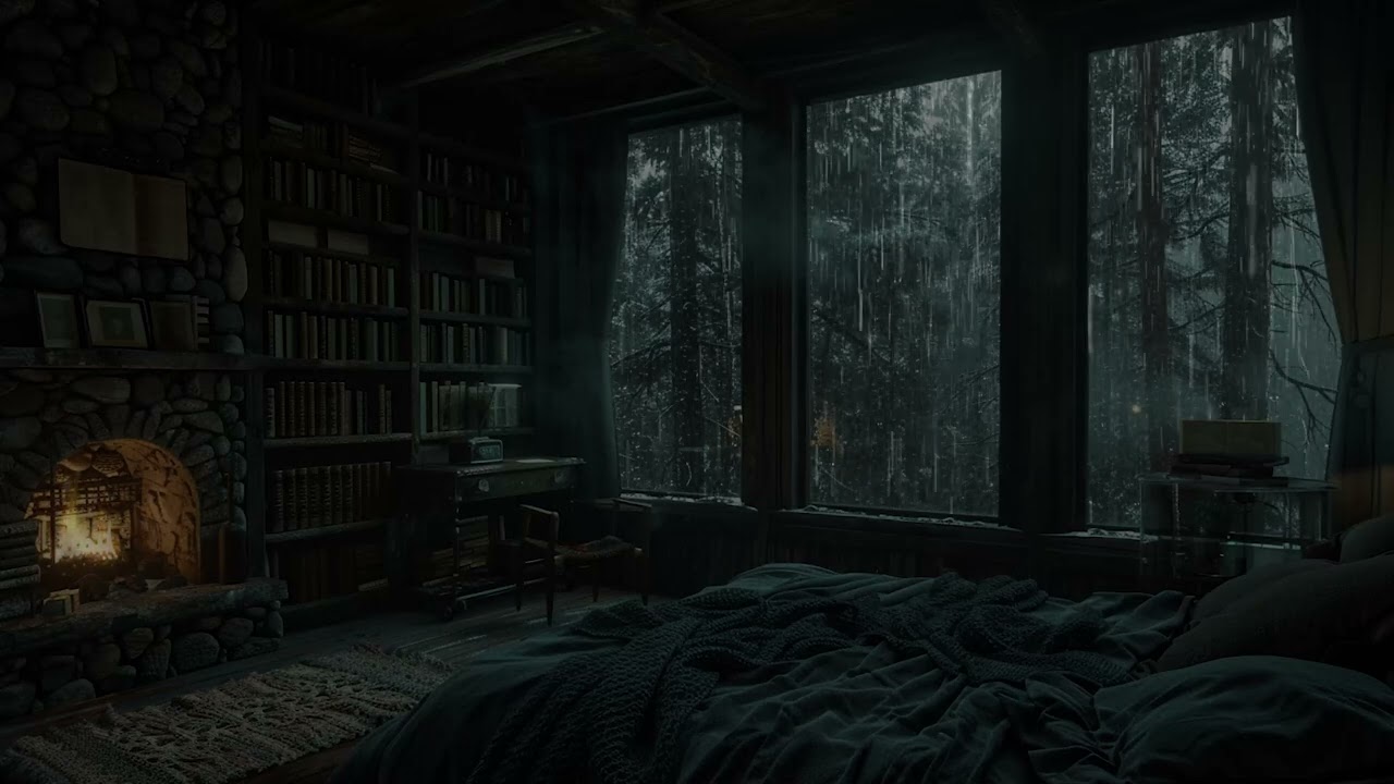Raindrops and Firelight Calm: A Natural Retreat for Emotional Renewal, Mindfulness, Tranquil Sleep