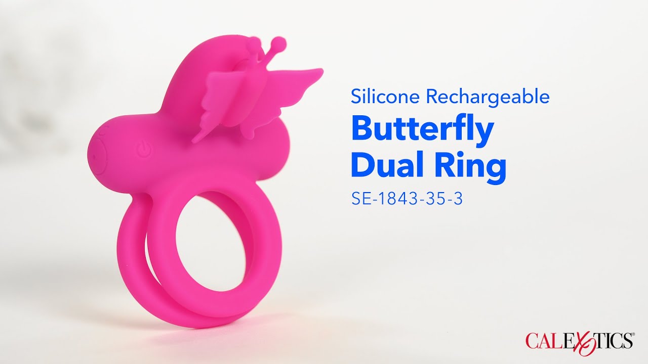 CalExotics Silicone Rechargeable Dual Butterfly Ring
