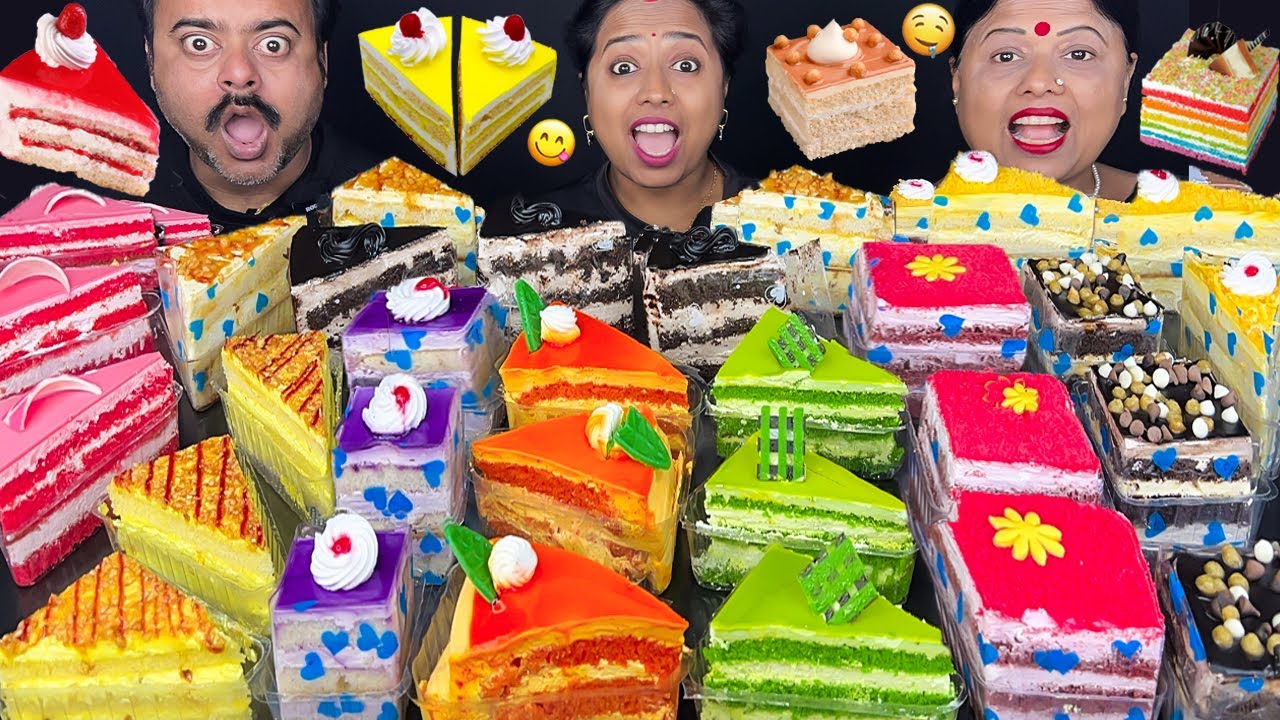30 PASTRY EATING CHALLENGE MONGINIS vs MIO AMORE vs BENGAL'S CHOCOLATE CAKE MUKBANG ASMR VIRAL VIDEO