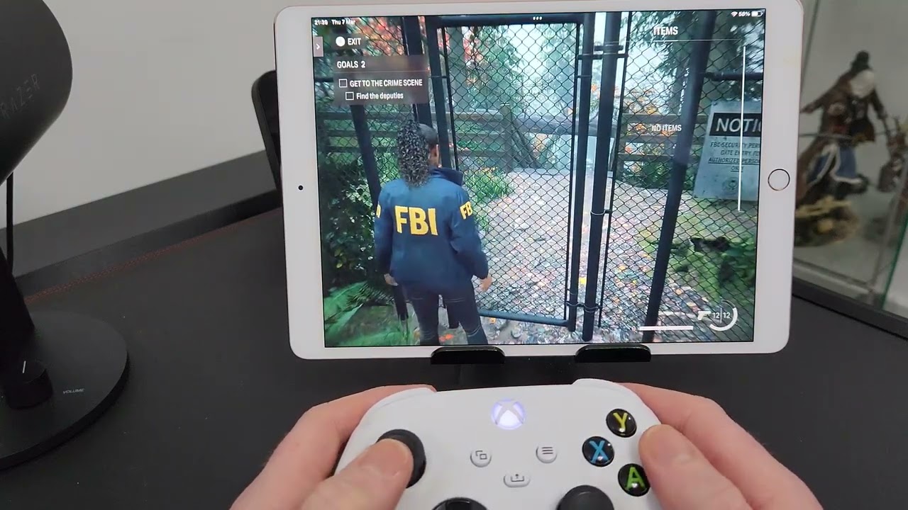 Alan Wake 2 running smoothly on a 2017 iPad Pro (Nvidia GeForce Now Ultimate Tier)