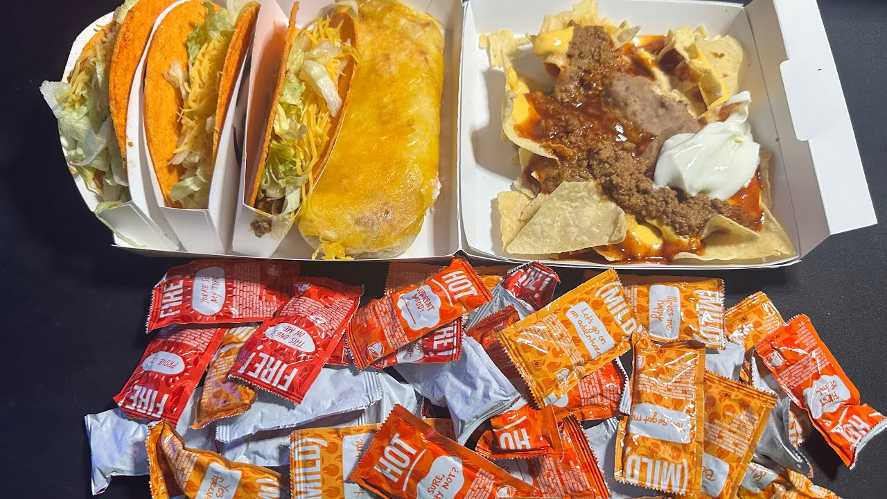 ASMR Taco Bell Doritos Tacos, Grilled Cheese Burrito, Nachos whispered ramble