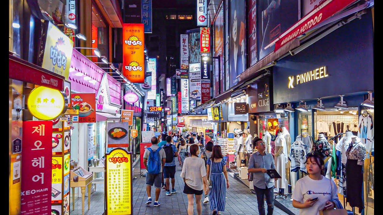 [4K] Myeongdong Summer Night View | Walking Around Seoul Korea 명동 여름밤 明洞