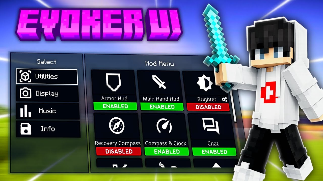⚡EVOKER UI MCPE 1.26+ | CLEANEST MOD MENU + FPS BOOST