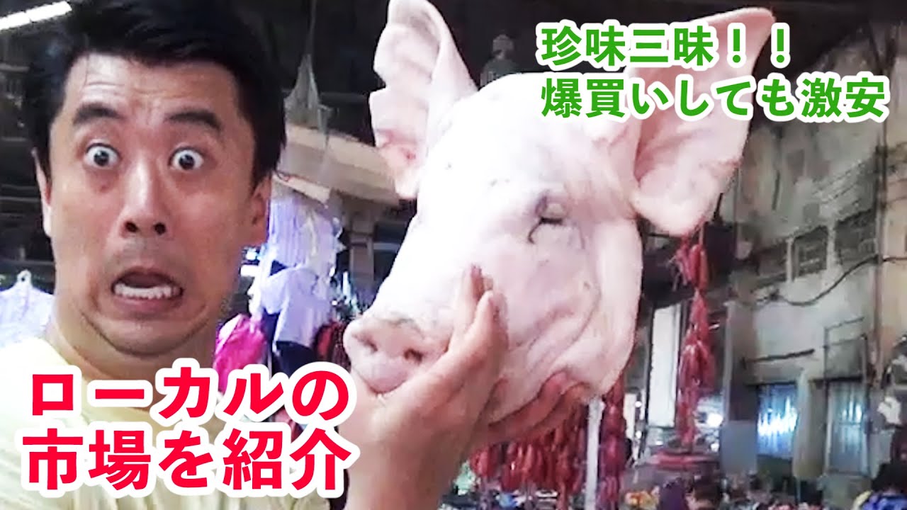 【ローカル市場】ラオスのカオス過ぎる市場で爆買い！