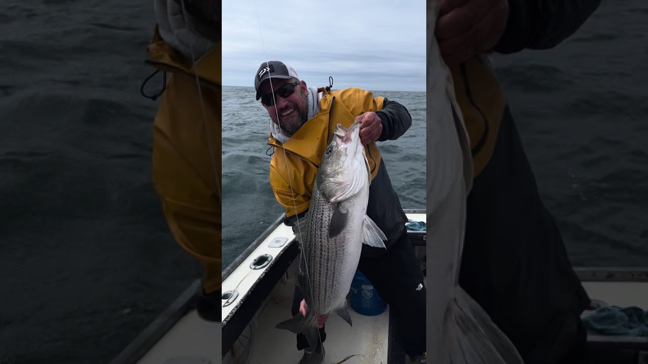 Bass fishing off of block Island 