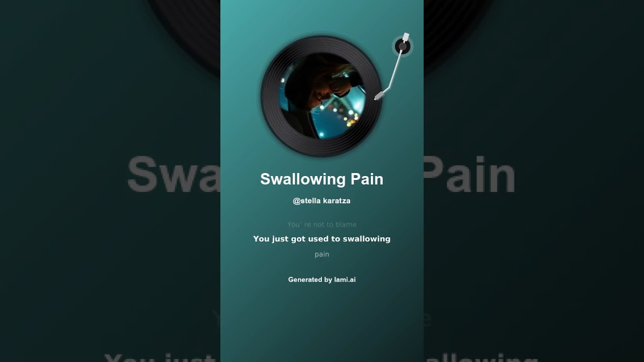 Swallowing Pain pop ballad new song