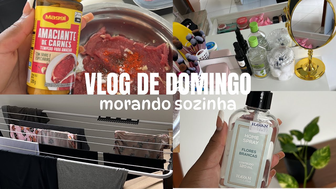 VLOG DE DOMINGO MORANDO SOZINHA AOS 23 ANOS 🧺🧹🫧
