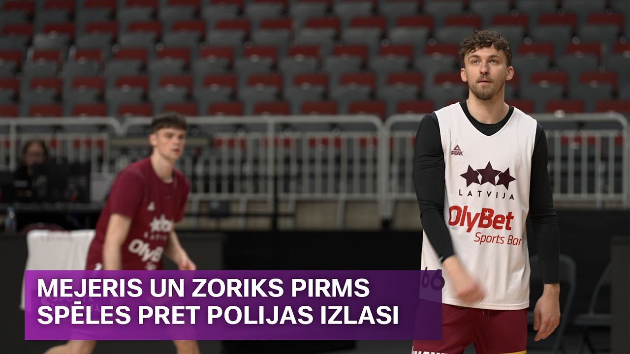 Mejeris un Zoriks pirms Latvijas basketbola izlases spēles pret Poliju I Sporta Studija