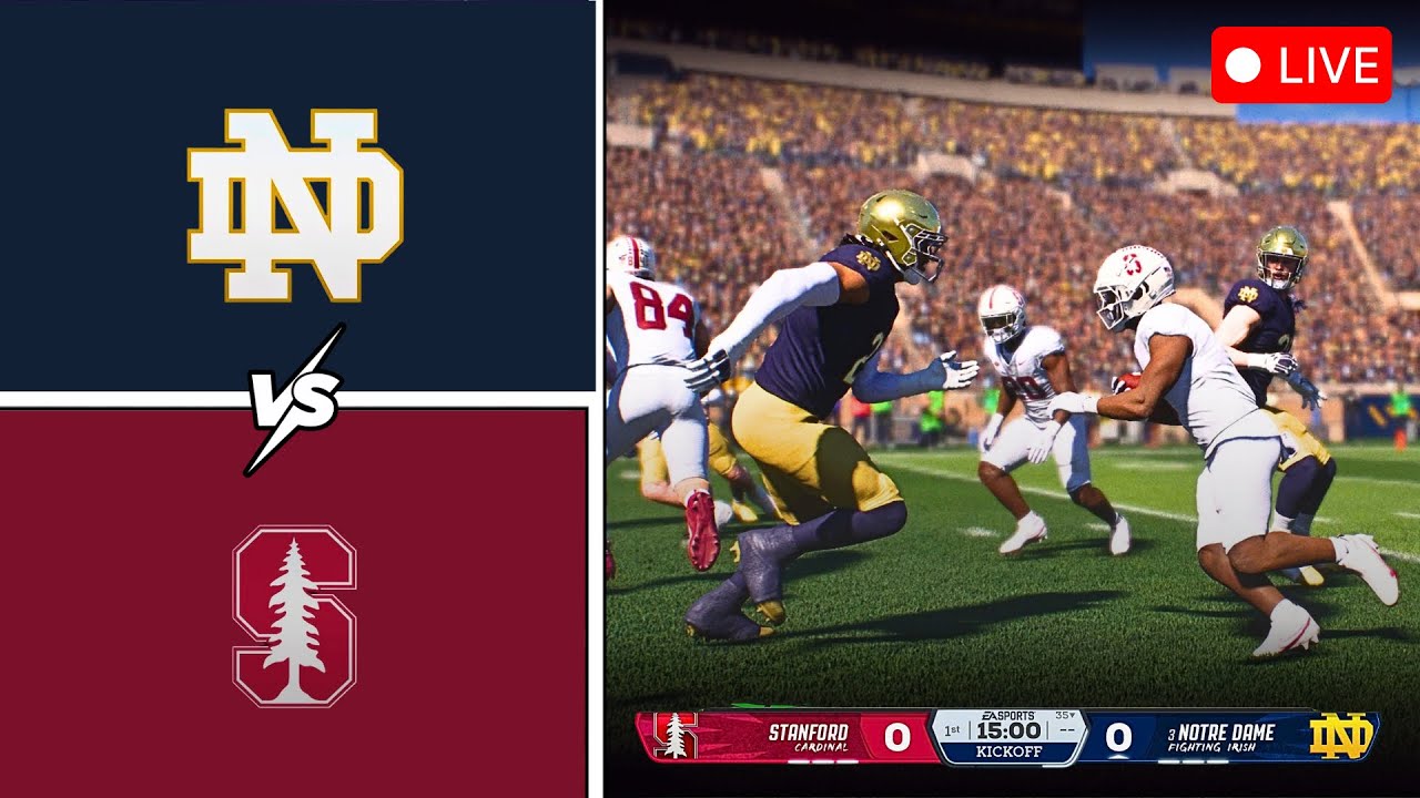 🔴 ПРЯМОЙ ЭФИР 🏈 Notre Dame Fighting Irish против Stanford Cardinal / 6-я неделя NCAAF / Симуляция...