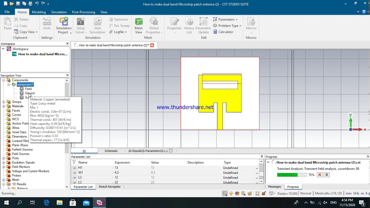 Dual Band Rectangular Microstrip Patch Antenna at 2.5 & 5.8 GHz in CST Microwave Studio