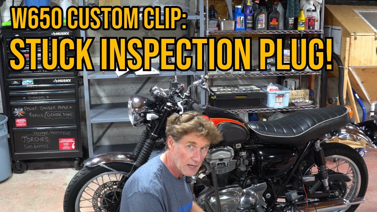 The Kawasaki W650 Has A Stuck Timing Inspection Plug! | Kawasaki W800 | CLIP