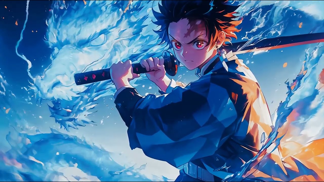 tanjiro kamado water breathing dragon live wallpaper PC #tanjiro #infinitycastle #4k