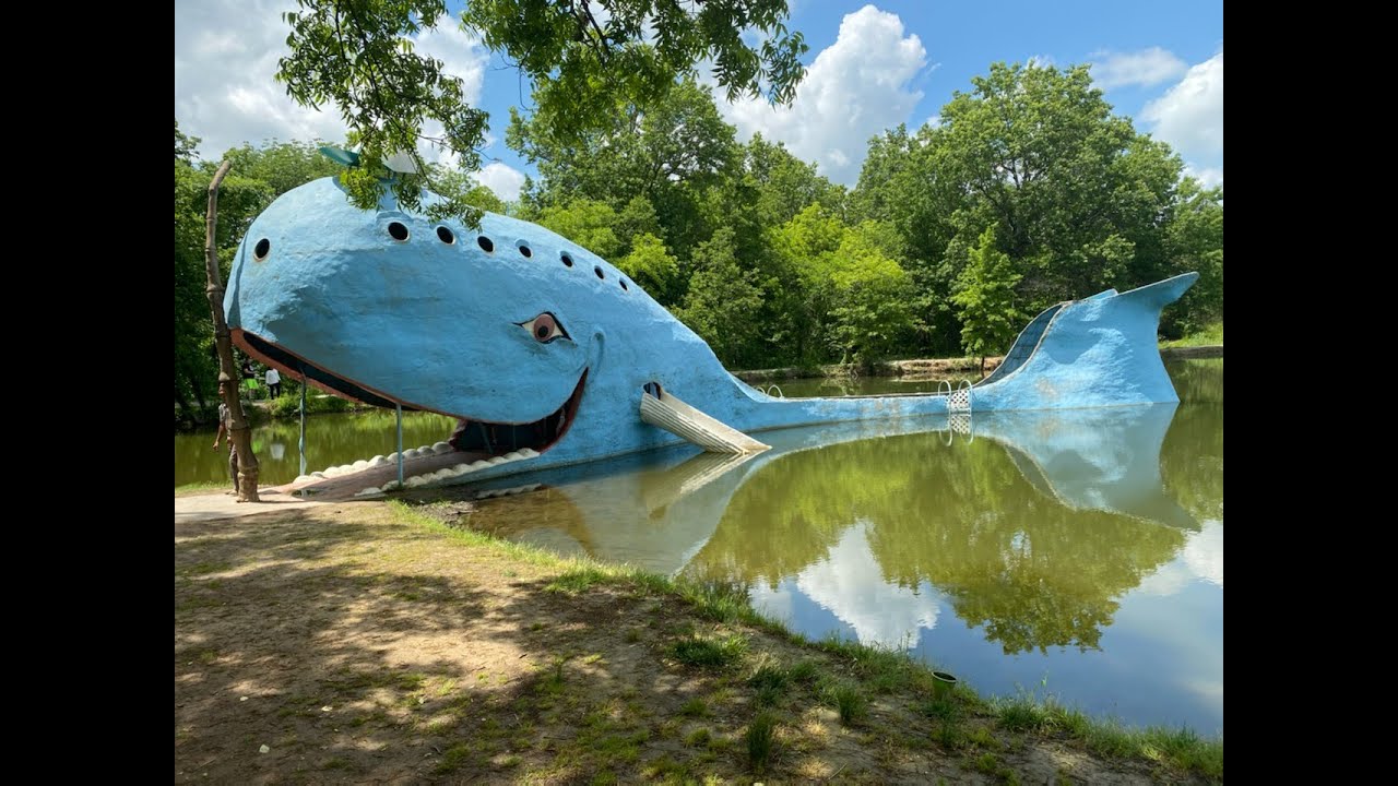 Route 66 Road Side Attraction!  The Big Blue Whale in Catoosa, Oklahoma!