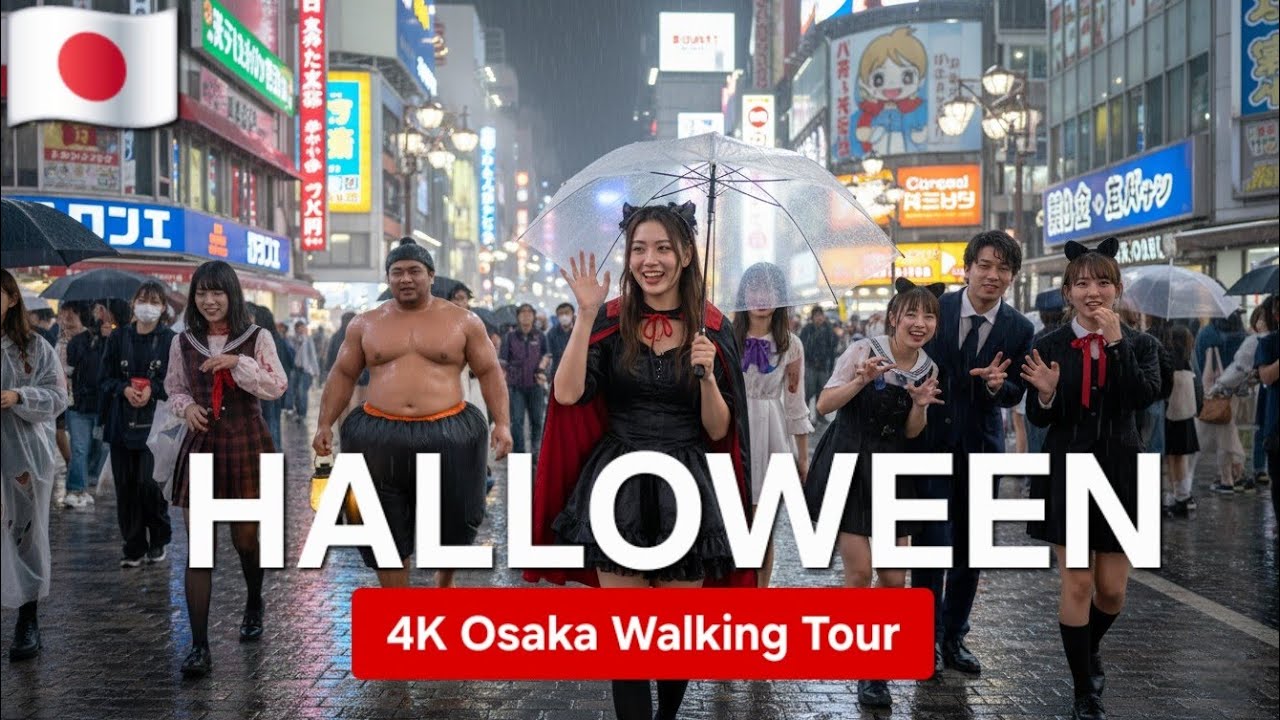 🎃 Halloween in Osaka 2025 | Crazy Costumes & Neon Lights in Dotonbori | 4K HDR Walking Tour