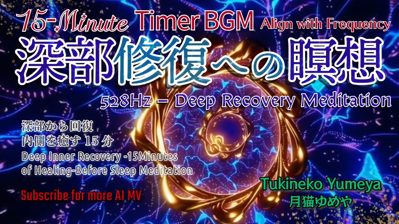 深部修復への瞑想｜528Hz 意識を休ませる15分タイマーBGM（ベルなし）／Deep Recovery Meditation | 528Hz Healing Sleep Timer