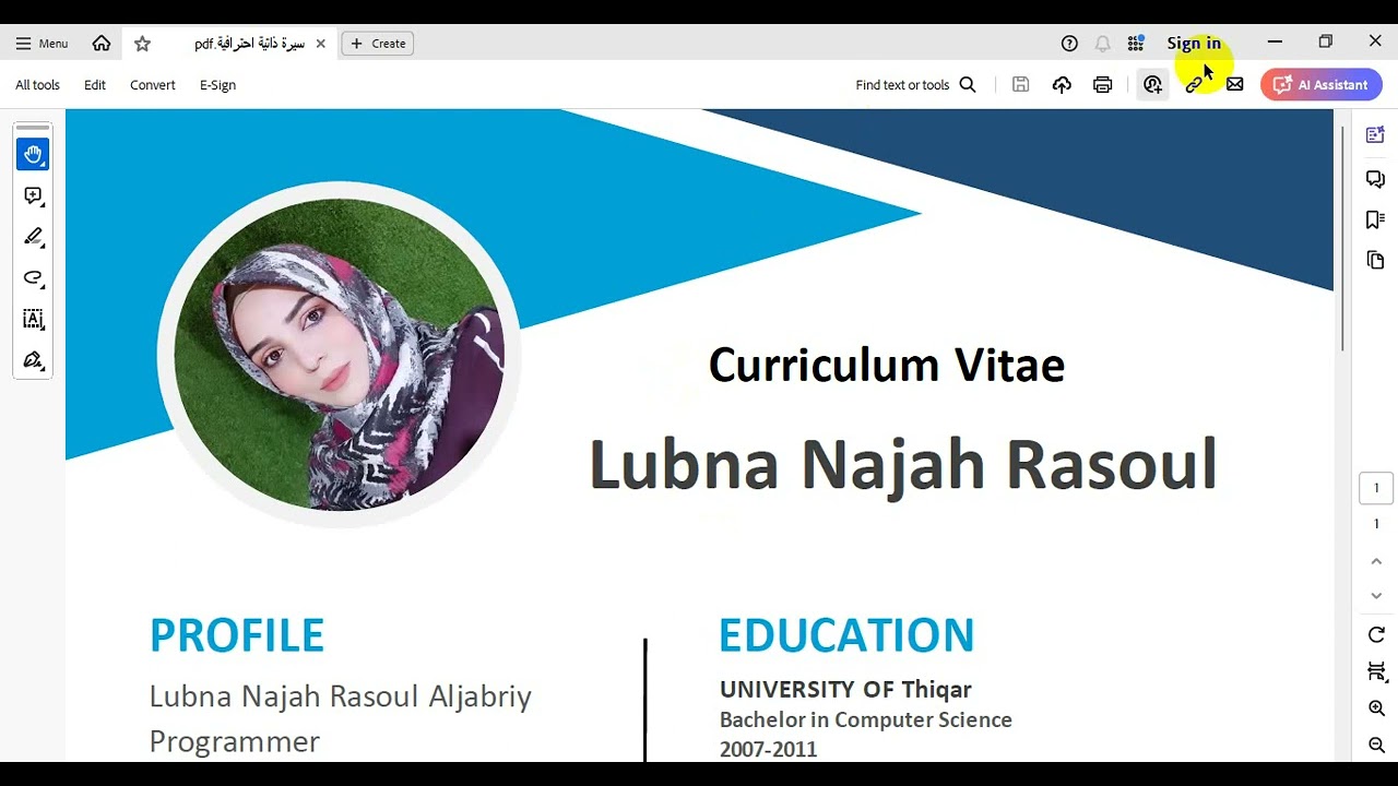انشاء سيرة ذاتية احترافية cv ببرنامج word