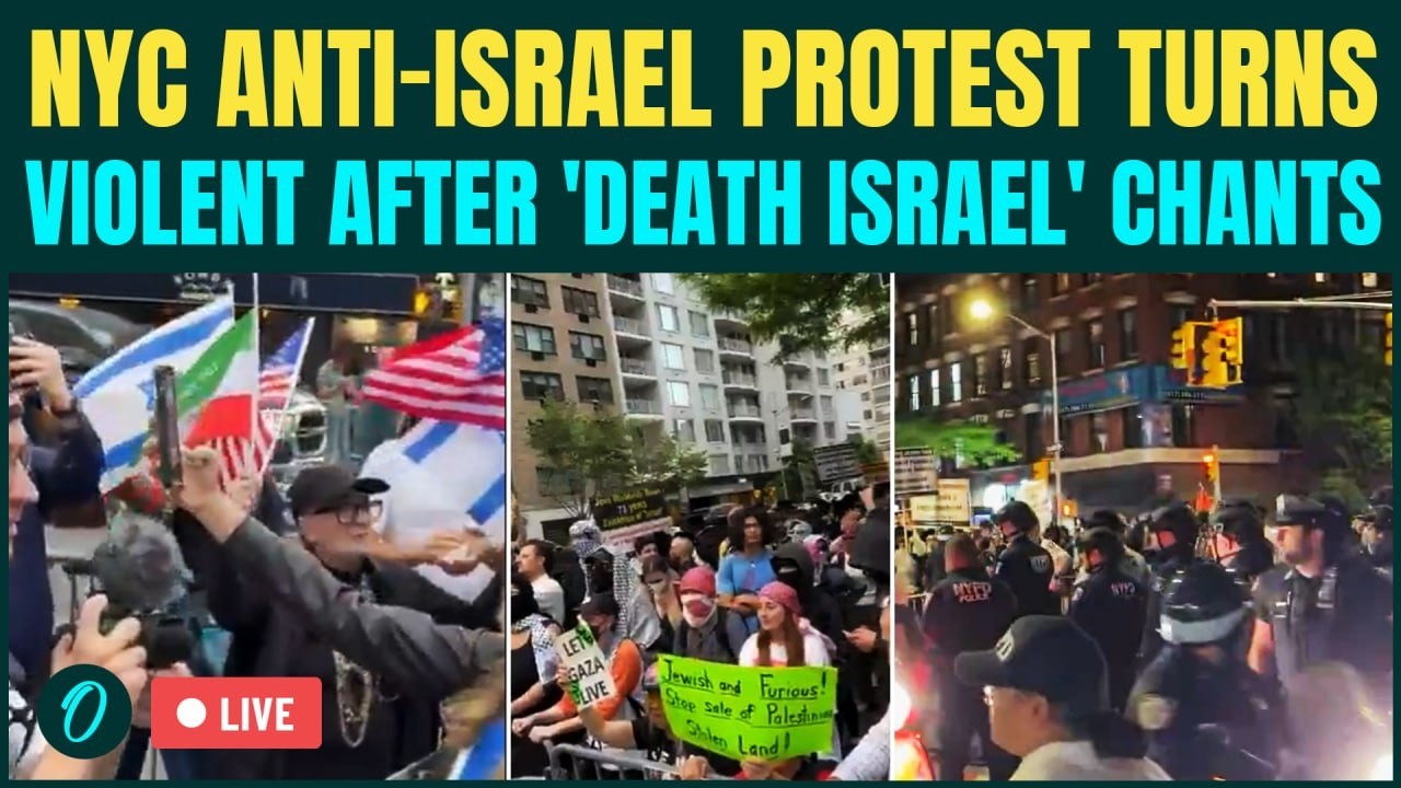 NYC Anti-Israel Protesters LIVE:Protestors CLASH With Cops Near Synagogue, &lsquo;Death For Israel&rsquo; Chants