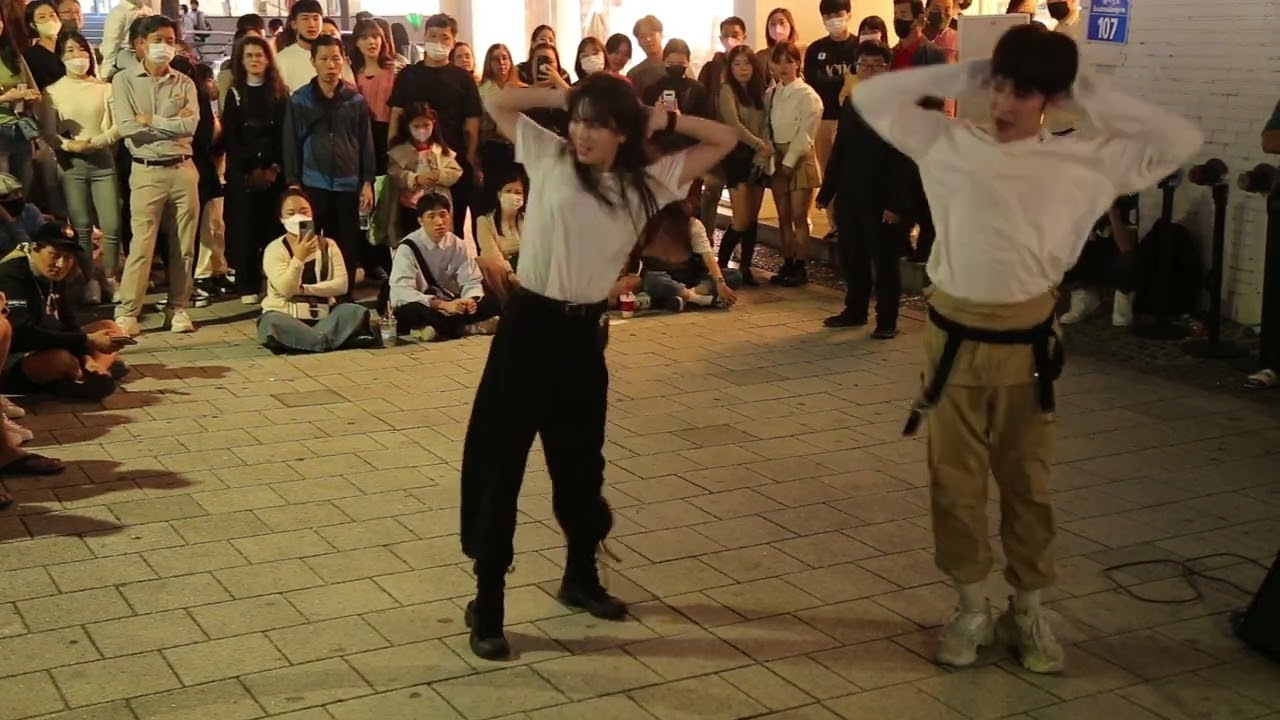 JHKTV] Kagawayu (Japan)&kangshinhwa hongdae Kpop dance Attention 카가와유&강신화 홍대 케이팝댄스 어텐션