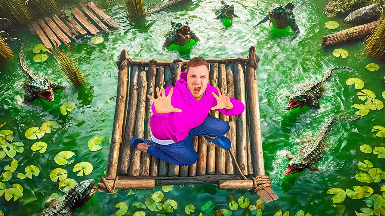 POND MONSTER RAFT SURVIVAL! CATCHING THE POND MONSTER!