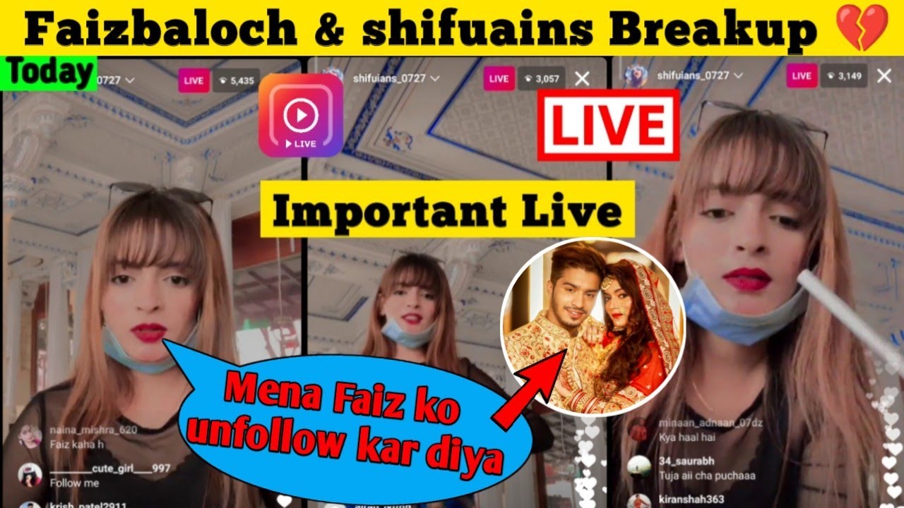 Shifuains live today on instagram today || Shifuains and faizbaloch breakup 💔 || Full Live video