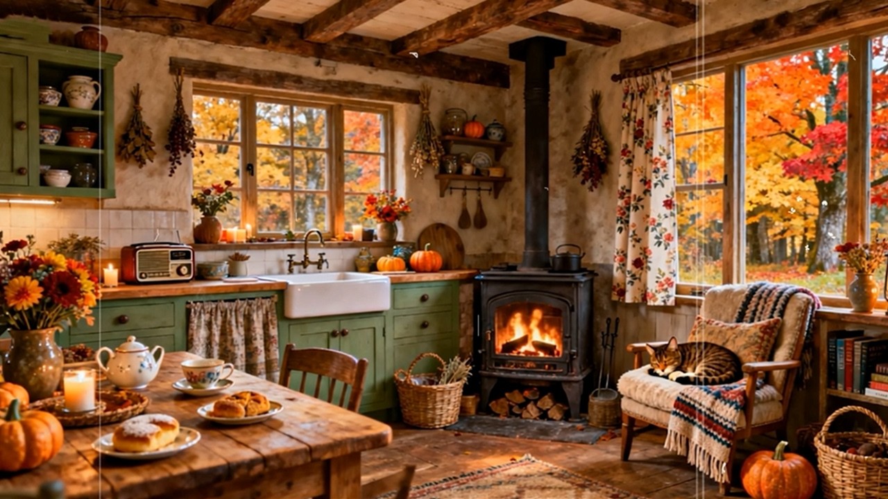 1930s Oldies Playing in Another Room 🍂 Grandma&rsquo;s Cozy Autumn Kitchen