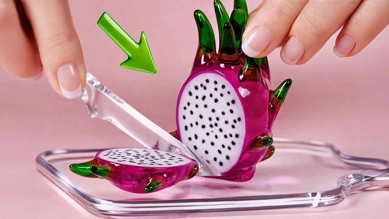 AI ASMR ✨ Cutting Glass Fruits & Vegetables 🍋🥕