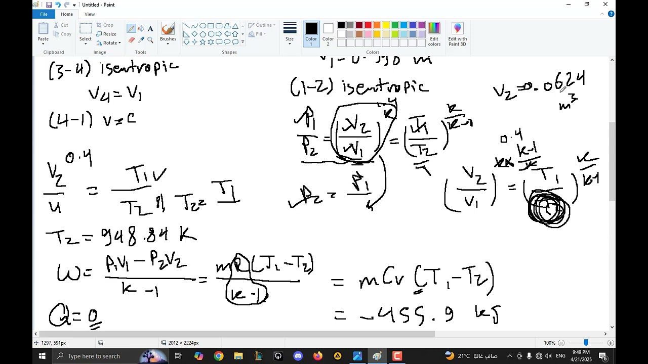 Thermodynamics Midterm Solution 2025