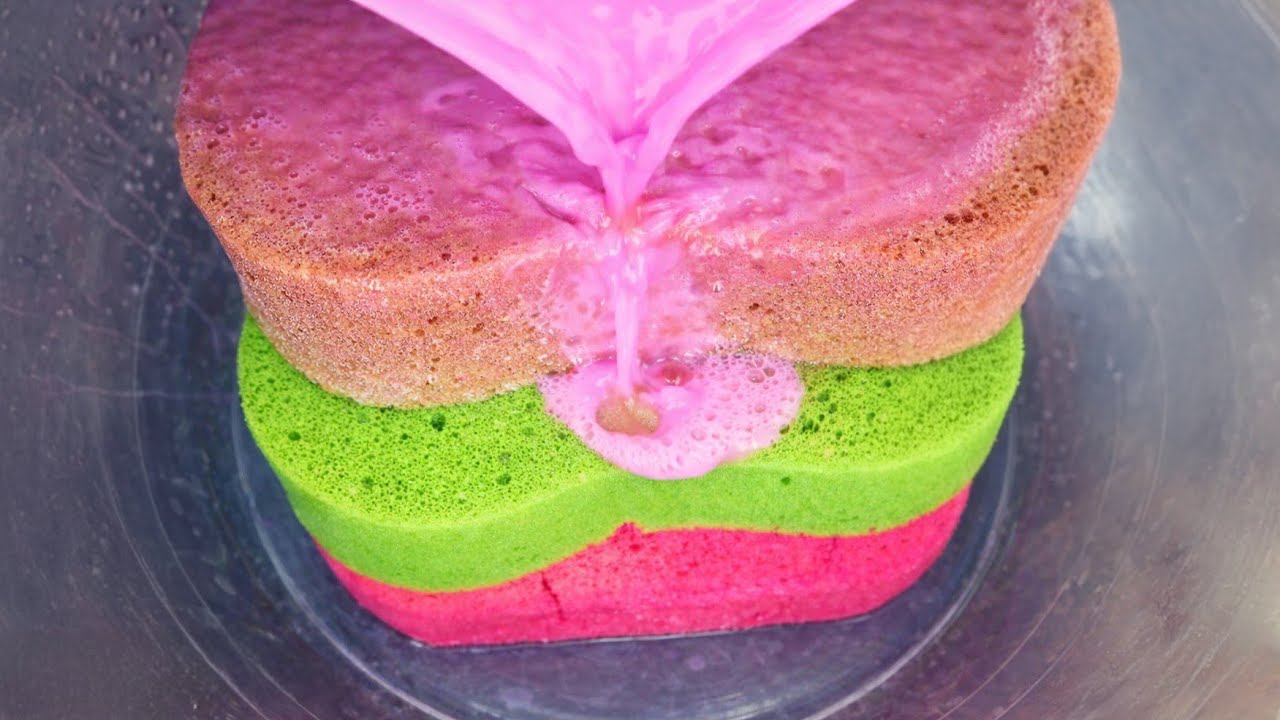 ASMR Sponge Squeezing Recycled Mix Cleaner ♻️