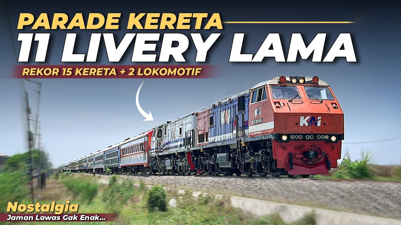 PECAH REKOR🔥 NOSTALGIA 11 LIVERY KERETA LAWAS & 2 LOKOMOTIF MERAH PUTIH‼️ Parade Kereta Api Surabaya