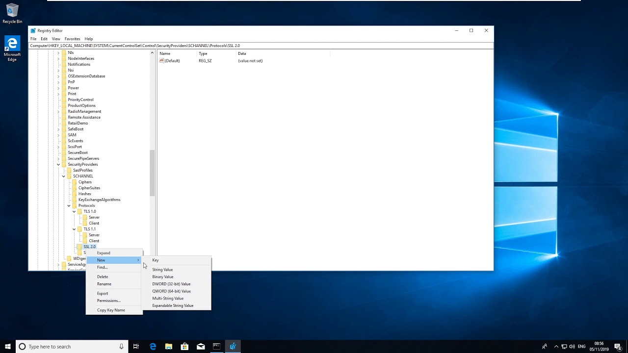 How to disable SSL 2.0, SSL 3.0, TLS 1.0 and TLS 1.1 in Windows 10