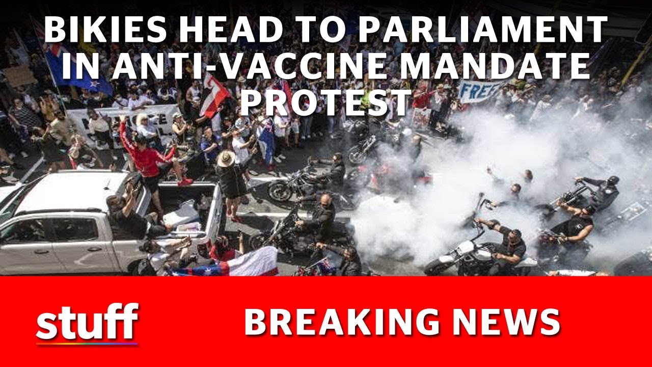 Covid-19: Noisy anti-vaccine mandate protest heads to Parliament, Wellington | Stuff.co.nz