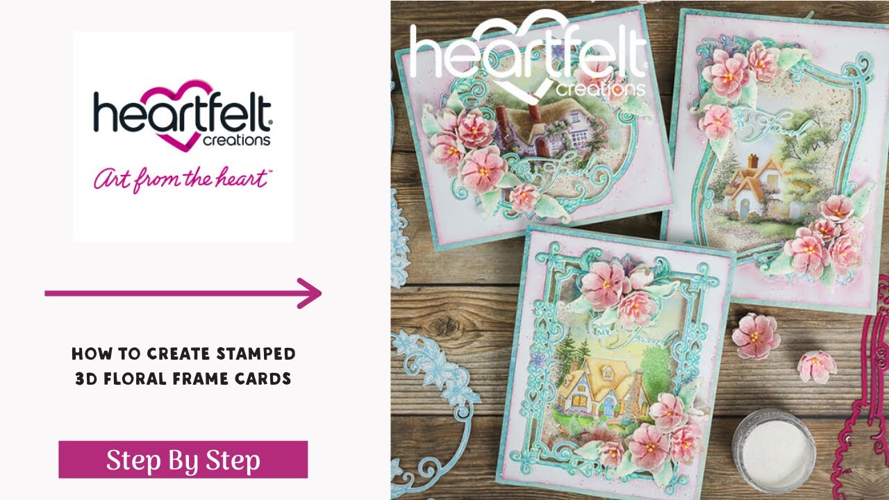 How to Create stamped 3D Floral Frame Cards