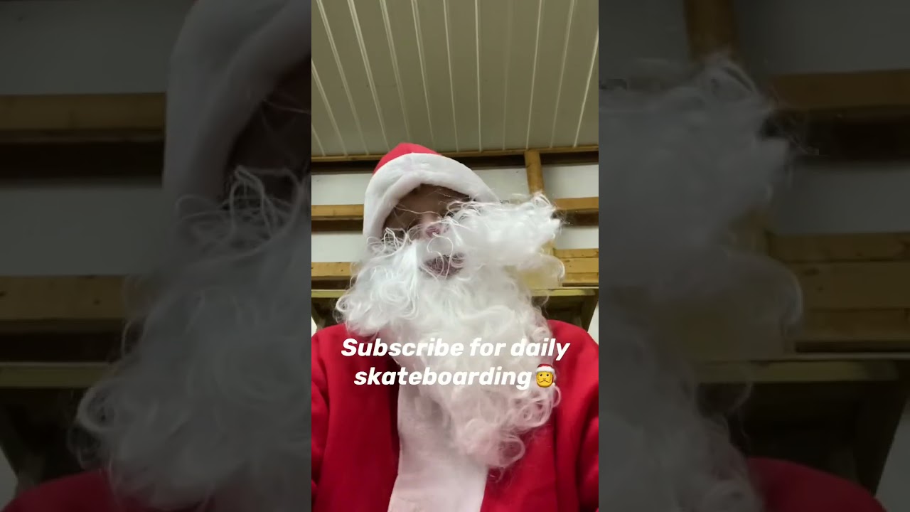 Santa Clause does a double KICKFLIP!!! #shorts #skate #skateboarding