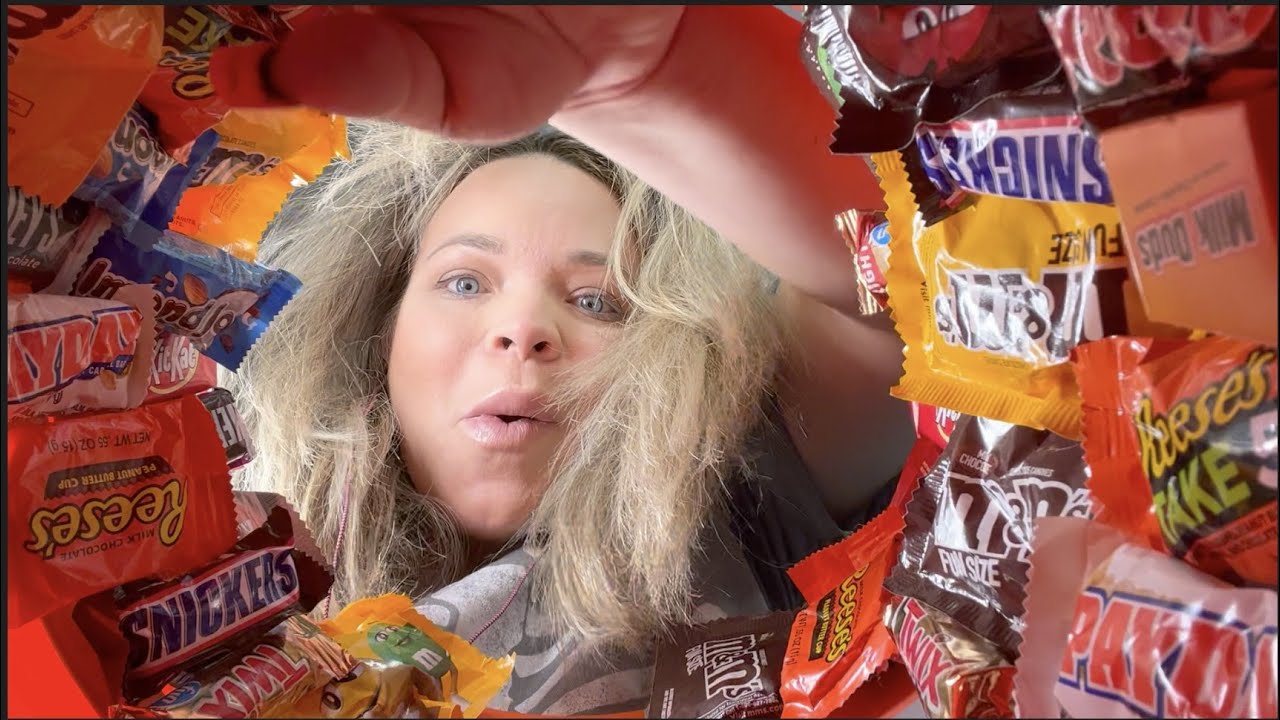 ASMR POV You're My Halloween Candy (chaotic, candy eating, wrappers, crinkle, personal attention)