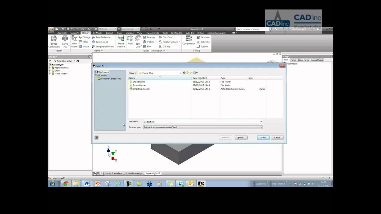 Autodesk Inventor Frame Generator Pattern