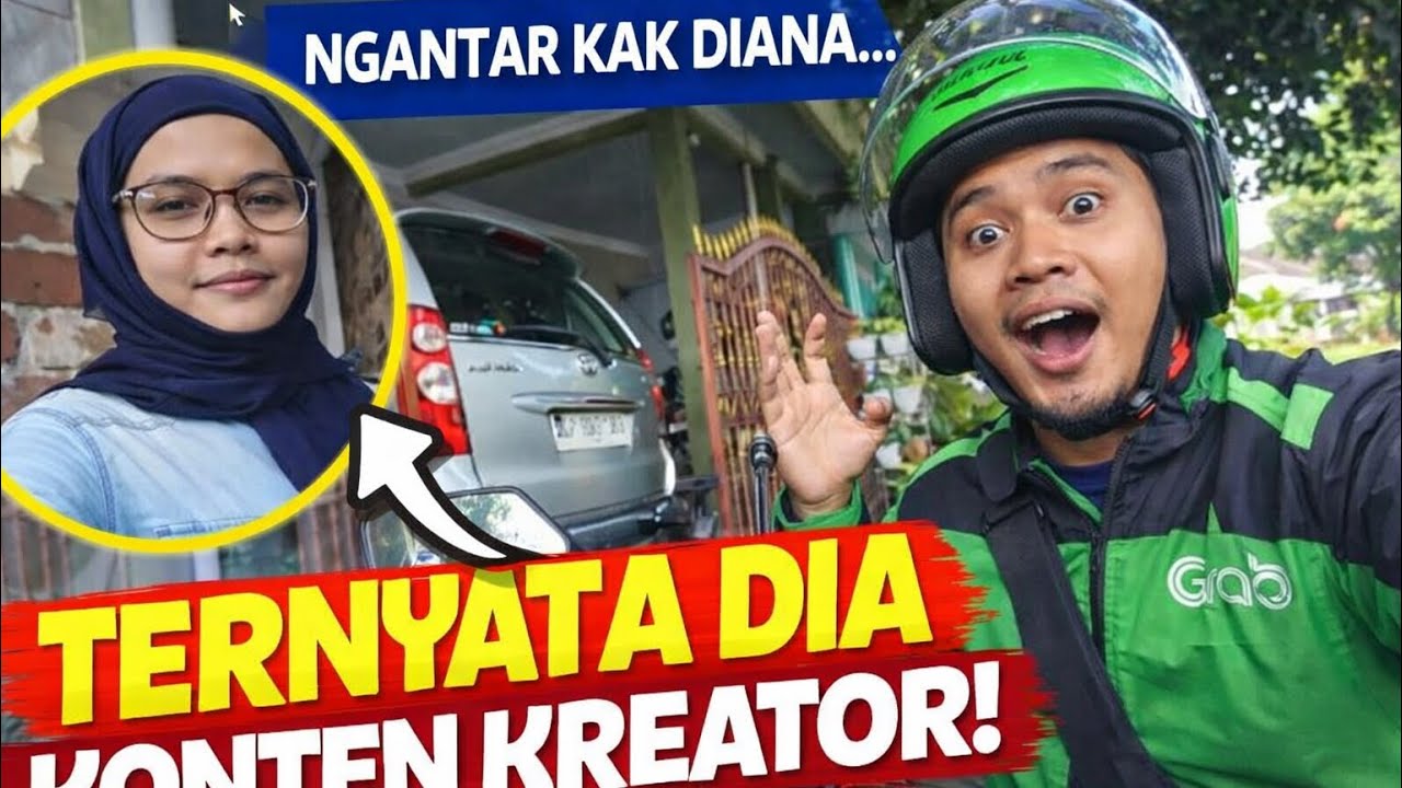 “Nganter kak Diana berangkat kerja, dya juga konten kreator😁!” Gojek kediri