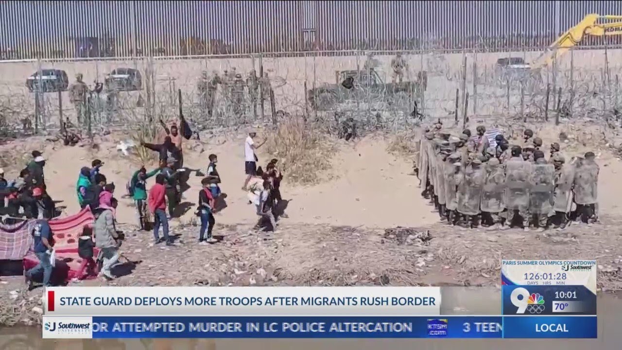 Tensions at border between migrants, Texas National Guard