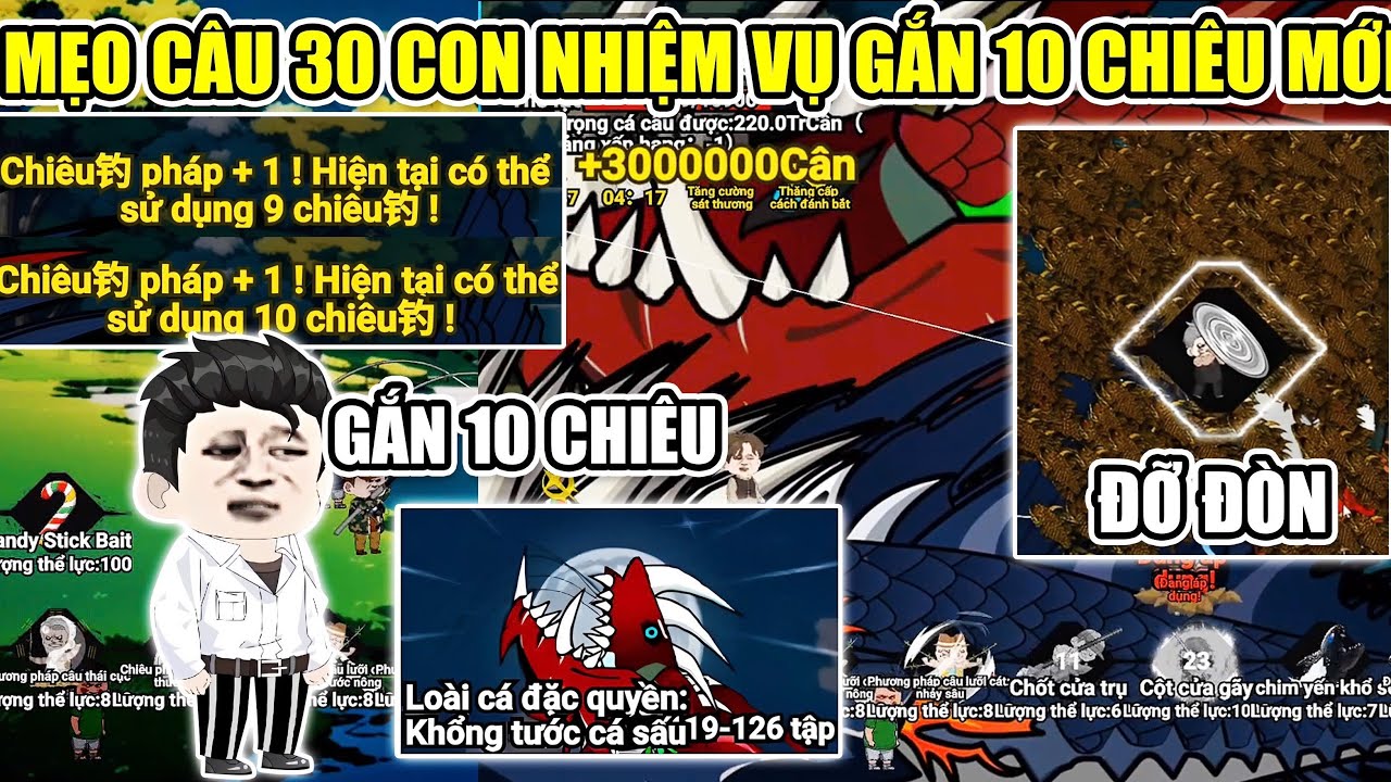 FULL NHIỆM VỤ ĐỔI 30 CON CÁ MAP MỚI GẮN THÊM 10 CHIÊU THỨC MỚI SIÊU DỄ TRONG CÂU CÁ VẠN CÂN