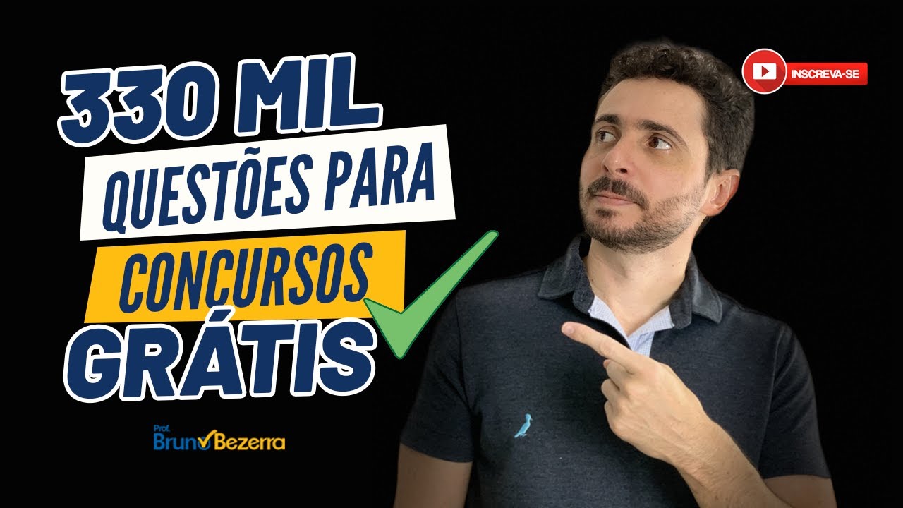 330 mil questões para concurso GRÁTIS (comentadas por professor)