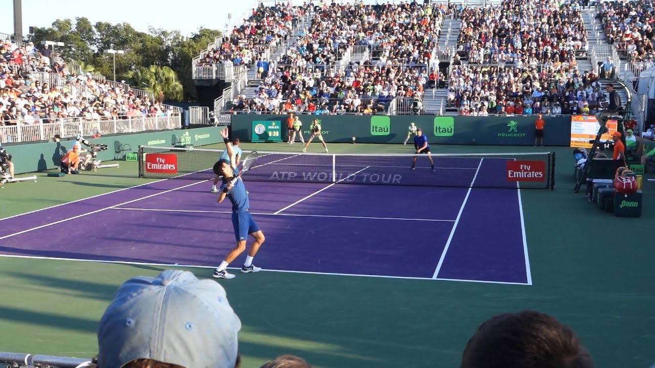 Djokovic & Troicki v. Mektić & Peya (Court Level View) 60FPS HD Miami Open 2018