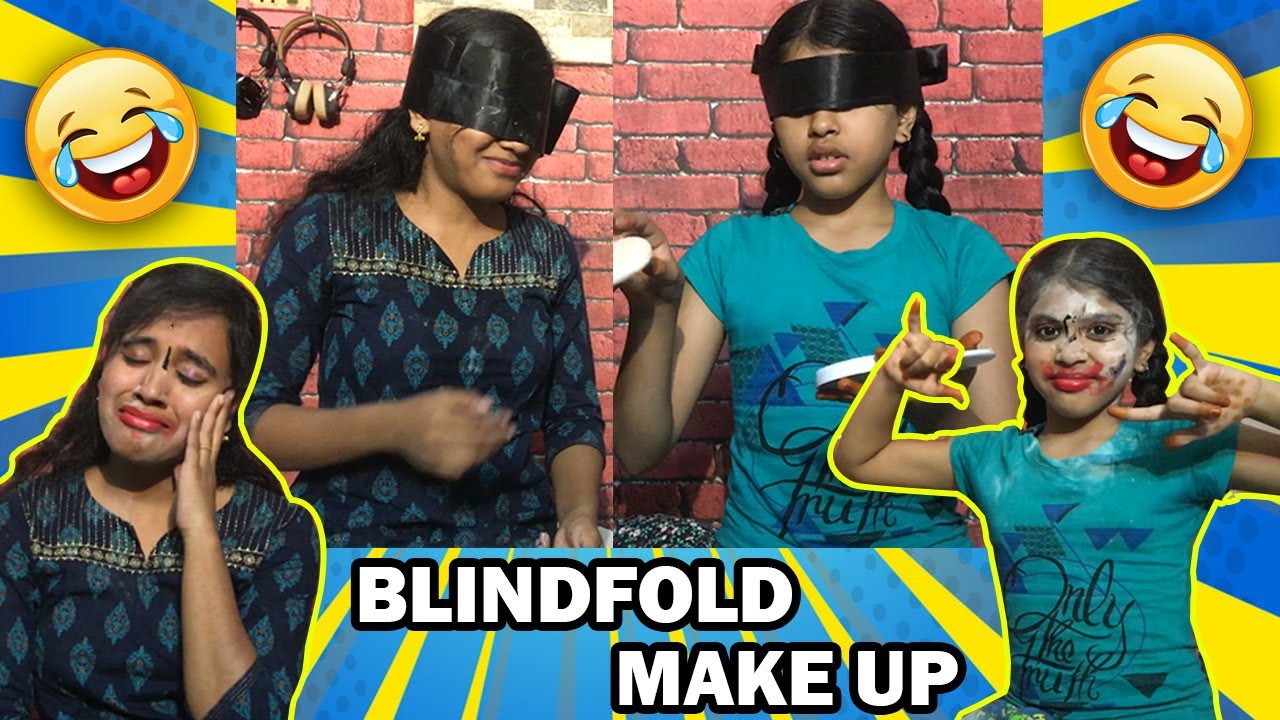 😂BLIND MAKEUP CHALLENGE With My Akka || Ammu Times || Amirtha Varshini ||