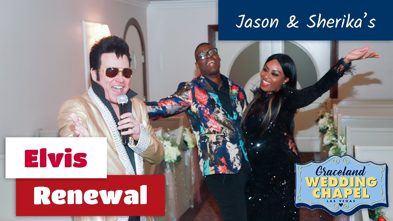 Jason & Sherika's Elvis Renewal Ceremony at Graceland Chapel | Las Vegas