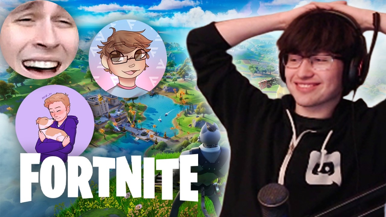 Dropping with the squad - supertf plays Fortnite (ft. Ludwig, Feinberg, Nerdi)