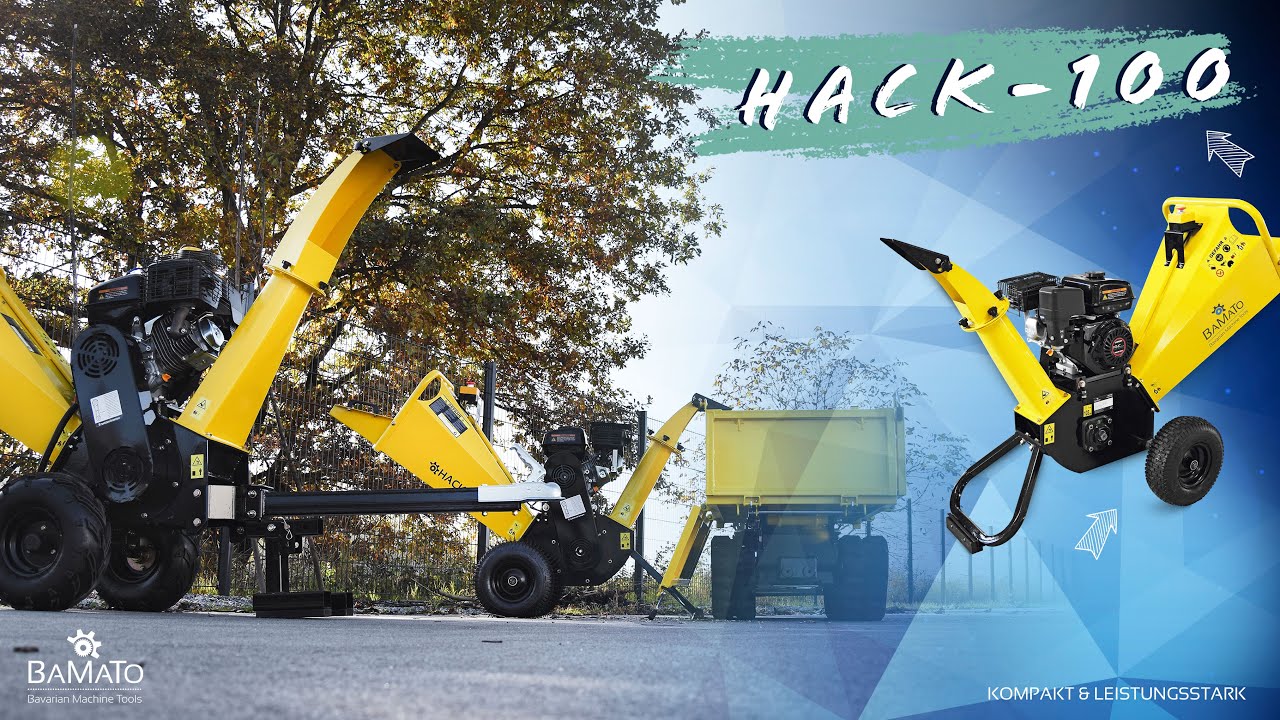 BAMATO Holzhäcksler HACK-100 mit Benzinmotor