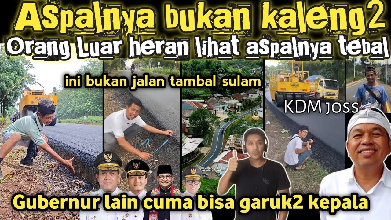 Warga Luar Jabar Heran! Aspal jalan di Jabar tebal dan kuat, baru setahun nyaris semua jalan diaspal
