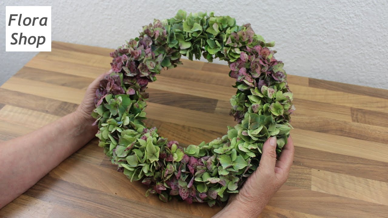 Floristik Anleitung Türkranz mit Hortensien binden ❁ Herbstdeko ❁ Deko Ideen mit Flora-Shop