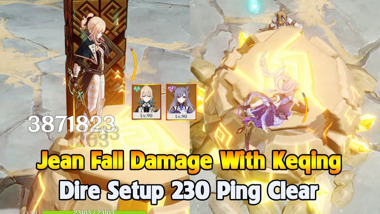 New Jean Fall Damage With Keqing Dire Setup 230 Ping Clear