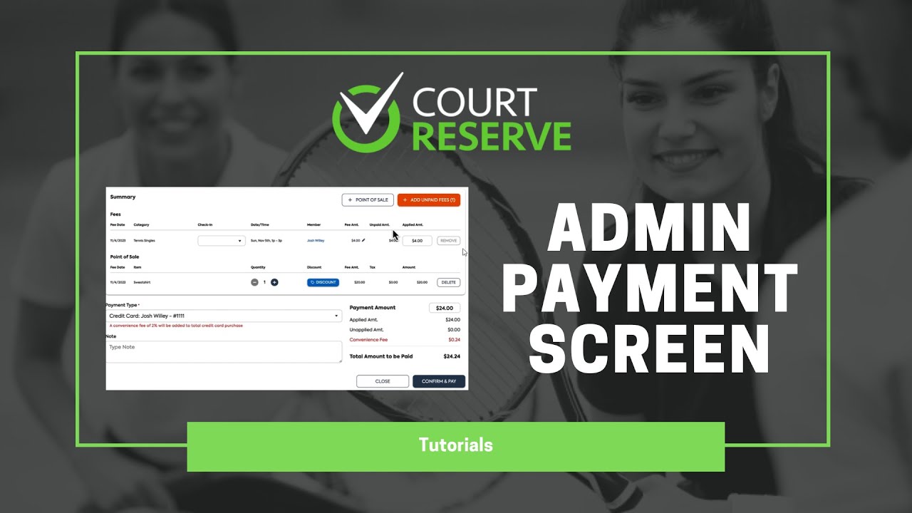 Admin Payment Window