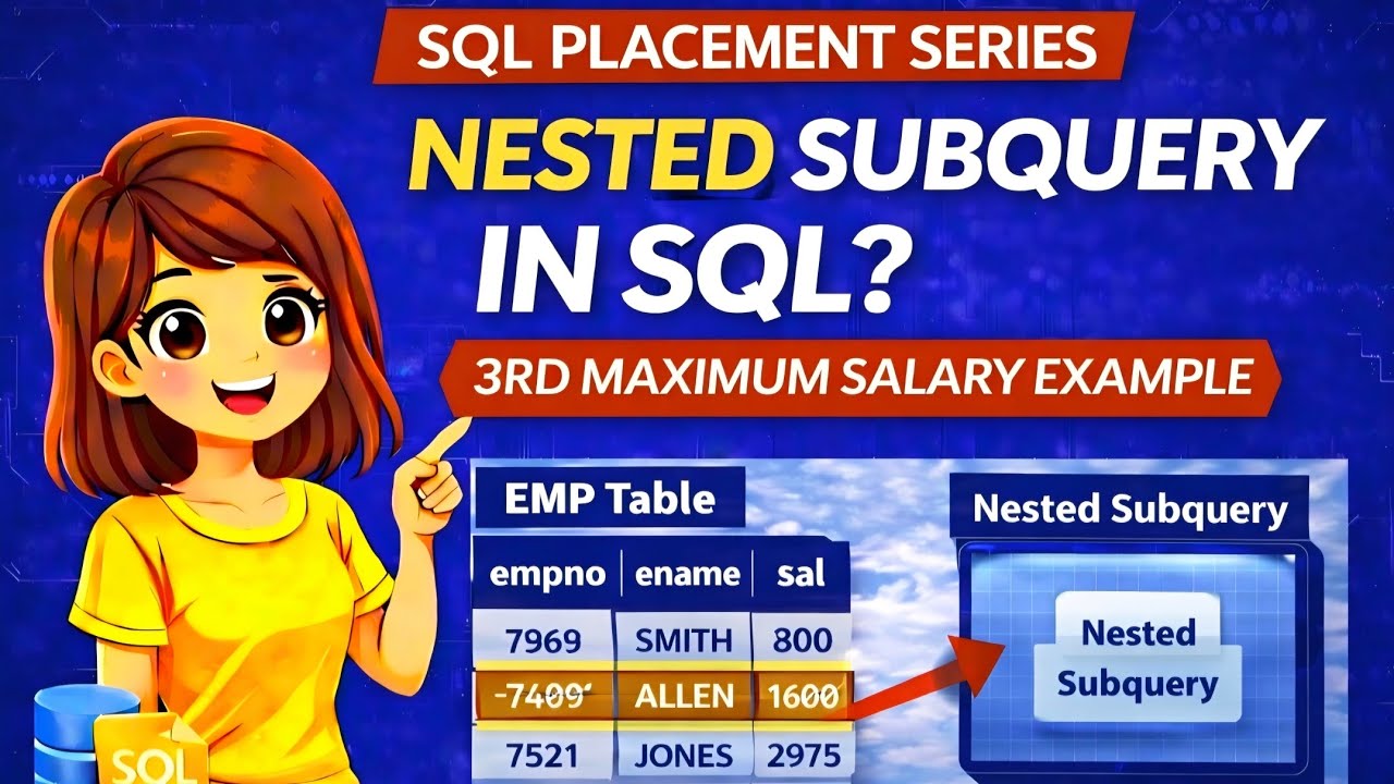 What is Nested Subquery in SQL? | Explained with 3rd Maximum Salary Example