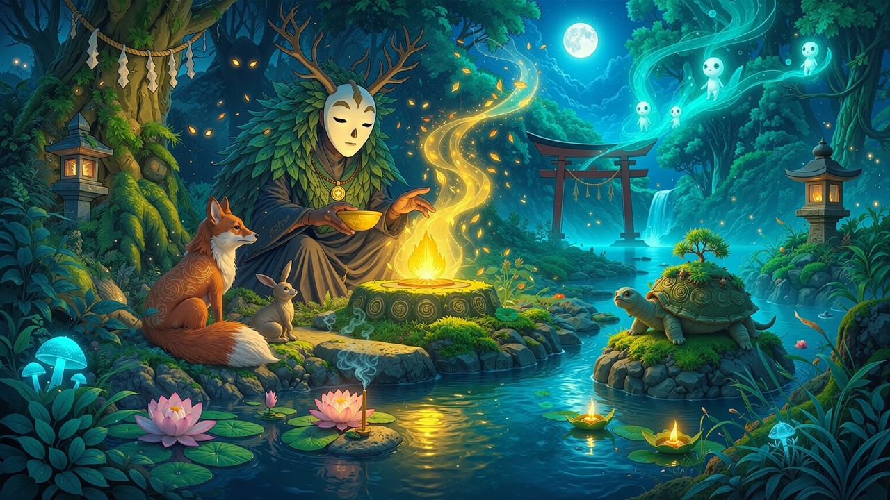 Forest Spirit Ritual 🌙 528Hz Miracle Frequency & Deep Healing Ambience